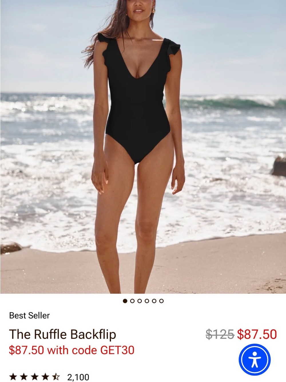 summersalt Black Ruffle Backflip One-Piece Swimsuit